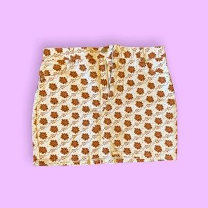 White jean floral skirt